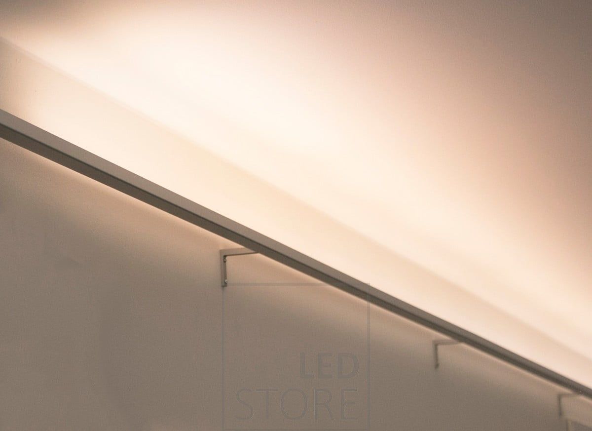 Indirect light from a staircase balustrade.
